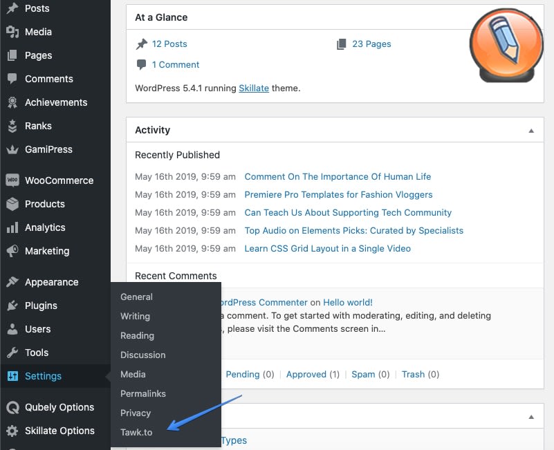 конфигурация Tawk.To