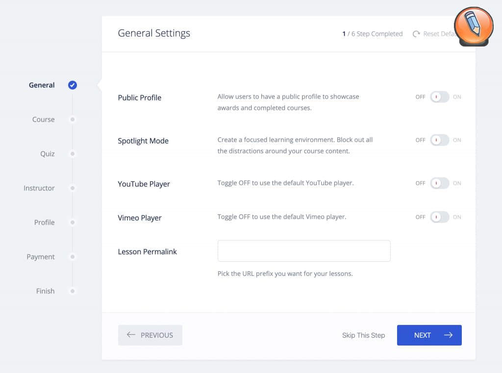 obshchie nastrojki Tutor LMS
