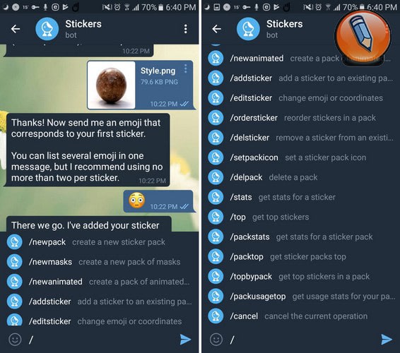 создать бесплатно стикеры для telegram