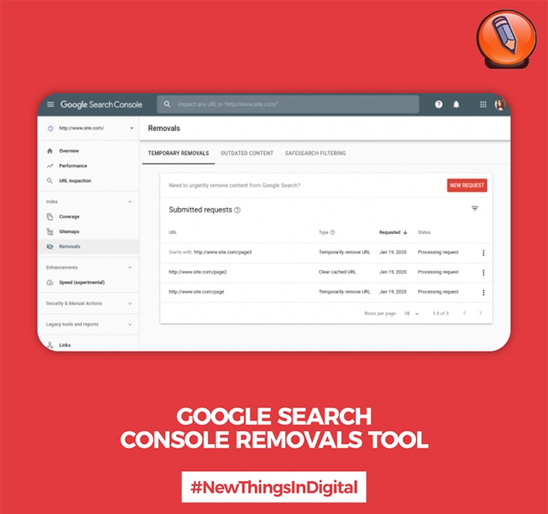 Инструмент Удаления Google Search Console