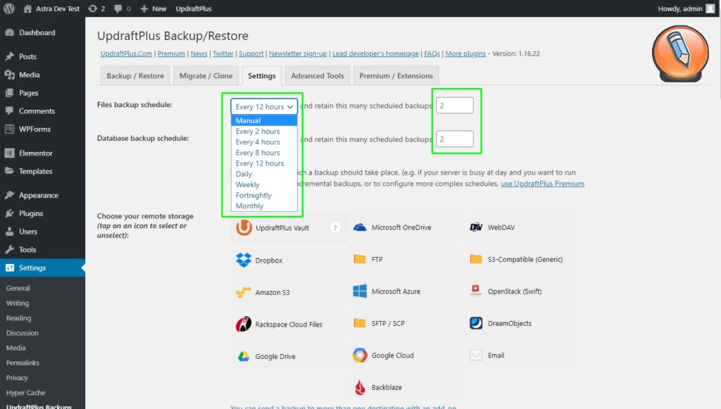 vyberite fajly i chastotu