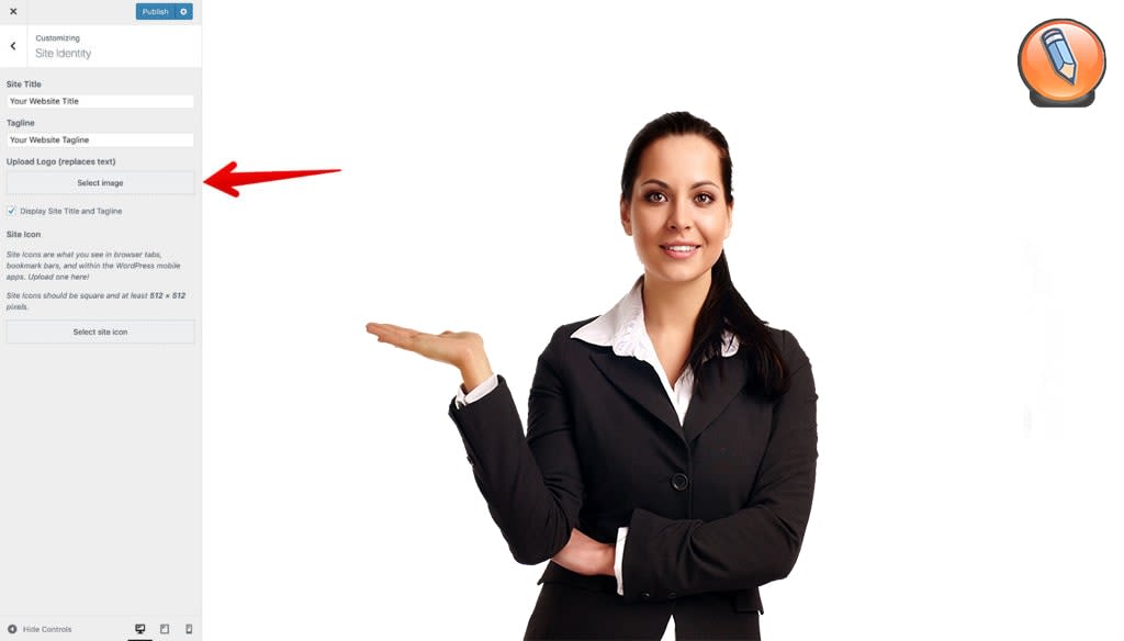 dobavit logotip na sajt wordpress