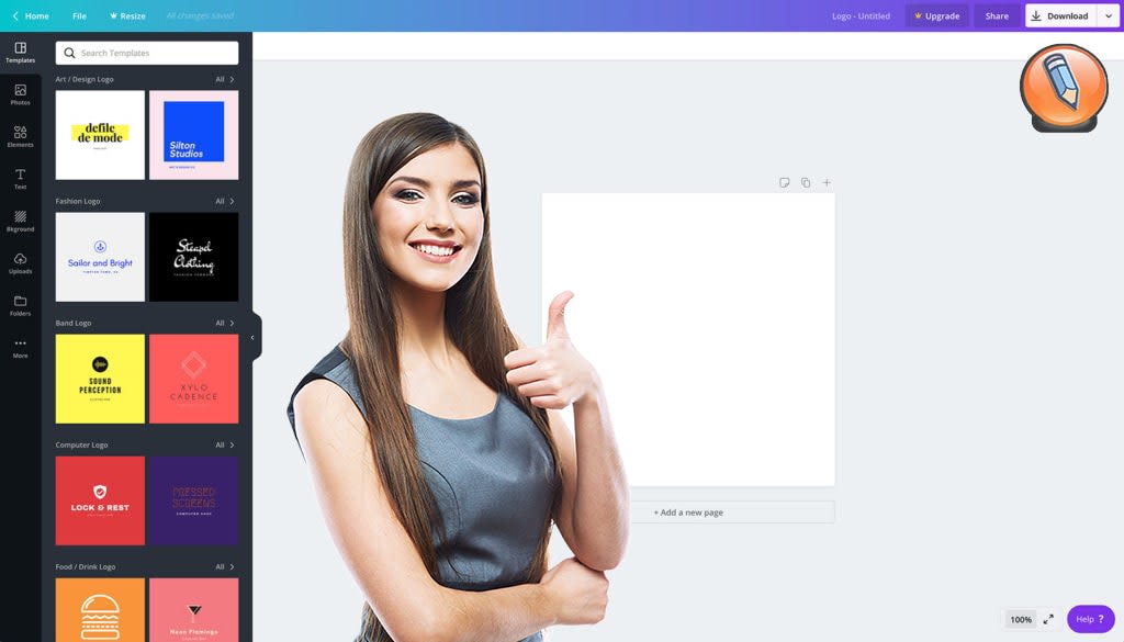 shablony logotip kanva