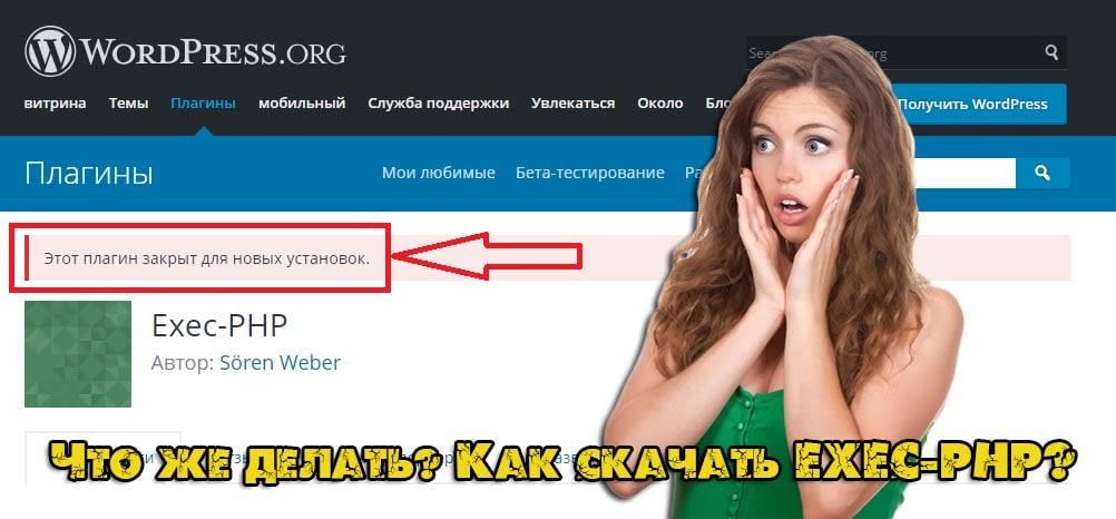 скачать плагин Exec-PHP