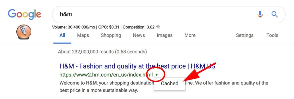 prosmotr keshirovannyh stranic