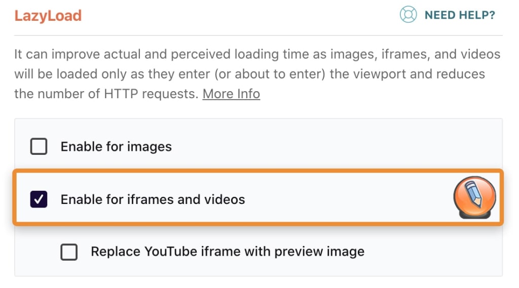 включить для iframe и видео