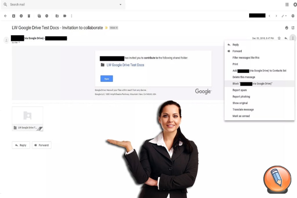 zablokirovat otpravitelya