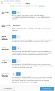 general settings links