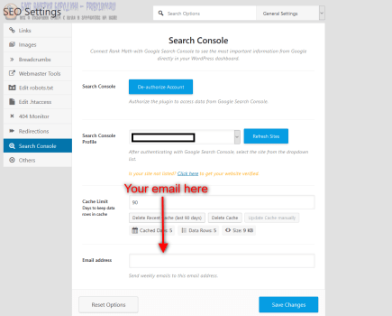 rank math search console integration
