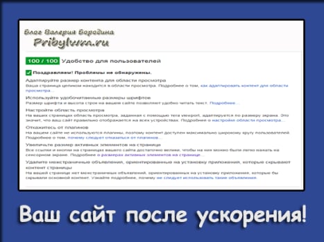 сайт после ускорения два
