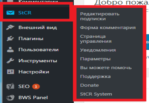 настройки плагина