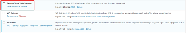 Remove Yoast SEO Comments