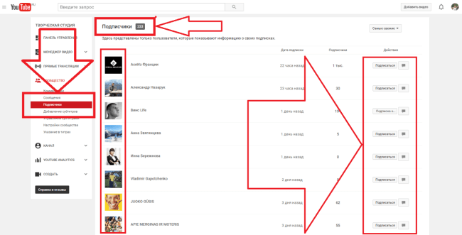 подписчиков на youtube