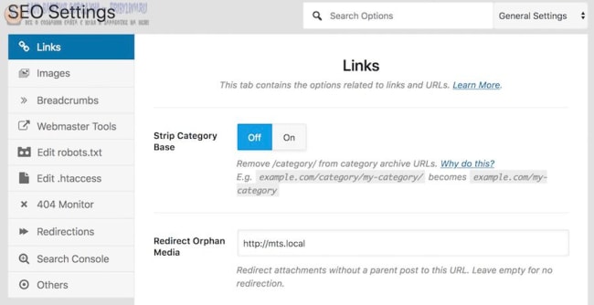 seo general settings