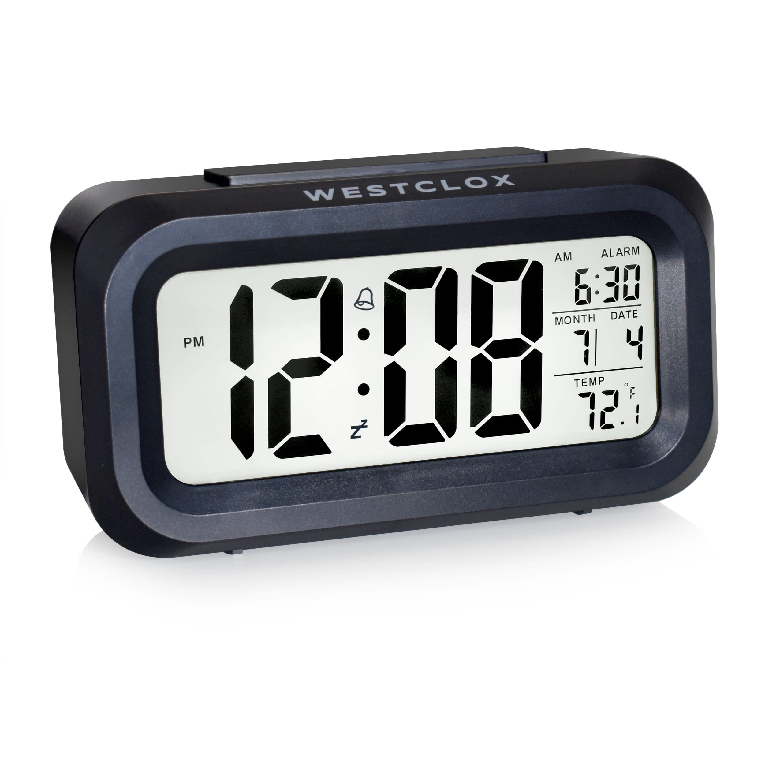 Mainstays Black Digital Alarm Clock with LED Backlight and Easy-to-Read LCD  Display