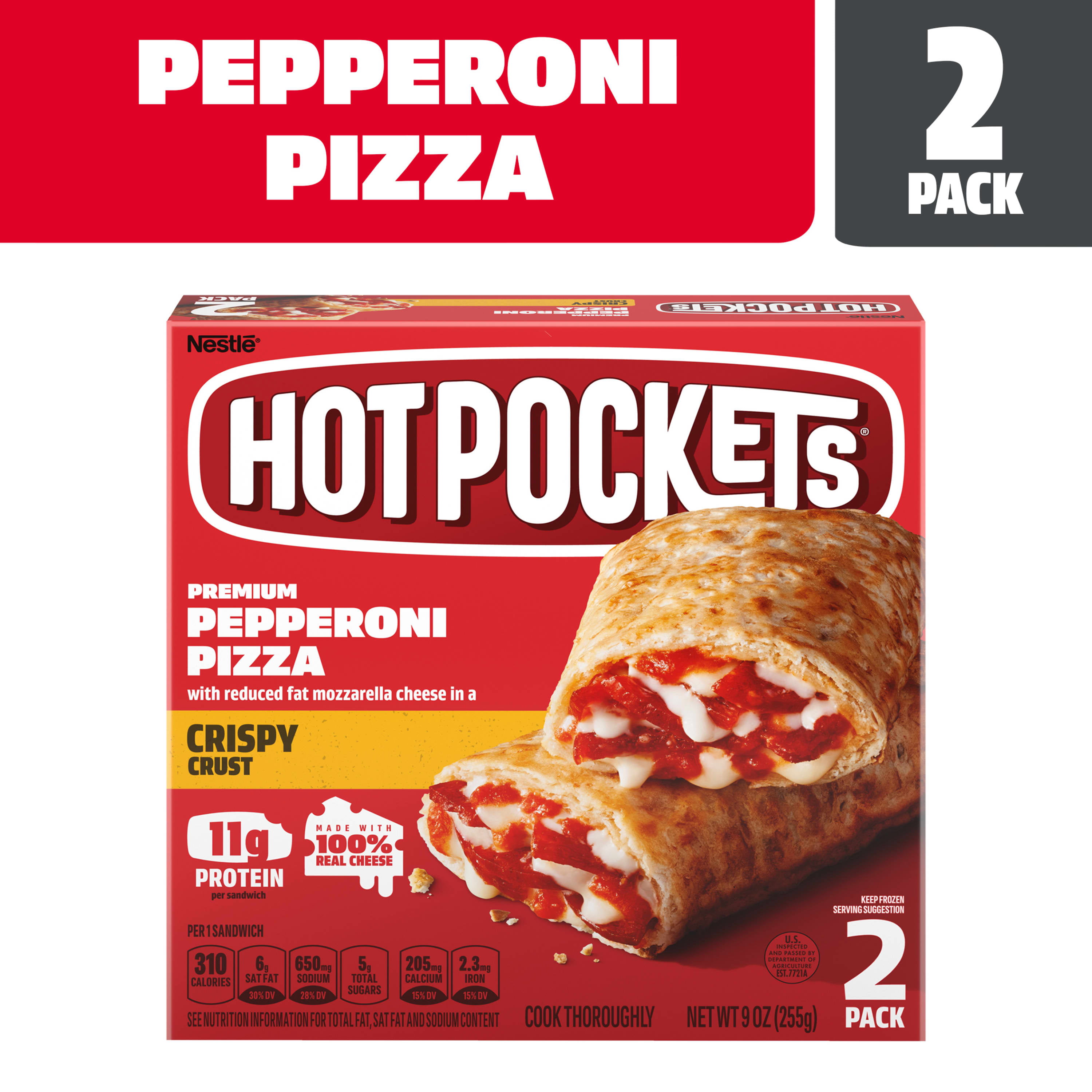 Hot Pockets Big & Bold Buffalo Style Chicken Frozen Snacks, Frozen Buffalo  Chicken Sandwiches With White Meat Chicken, 2 Count Microwave Snacks