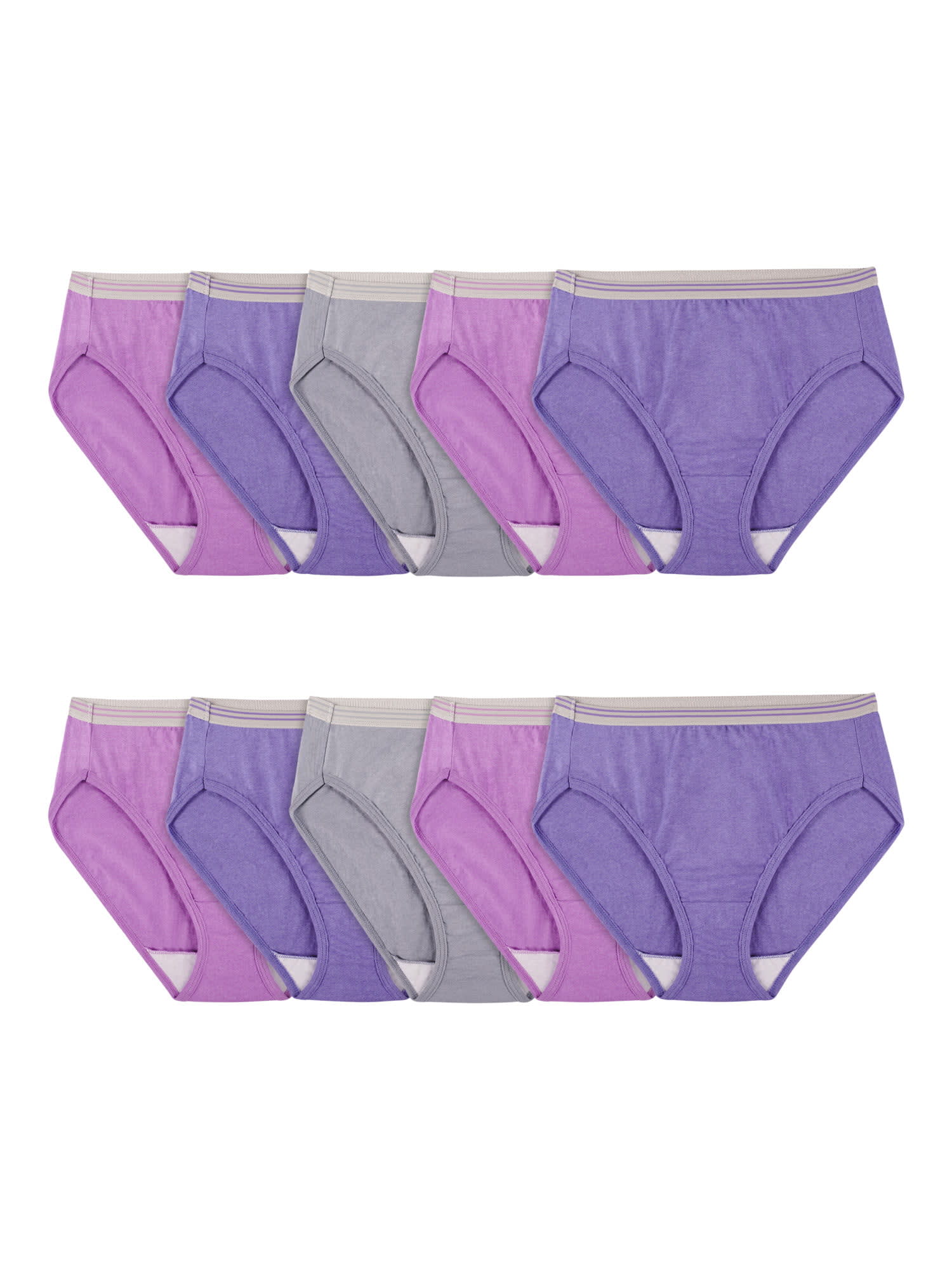 Fruit of the Loom Women's Assorted Cotton Brief Underwear, 6 Pack