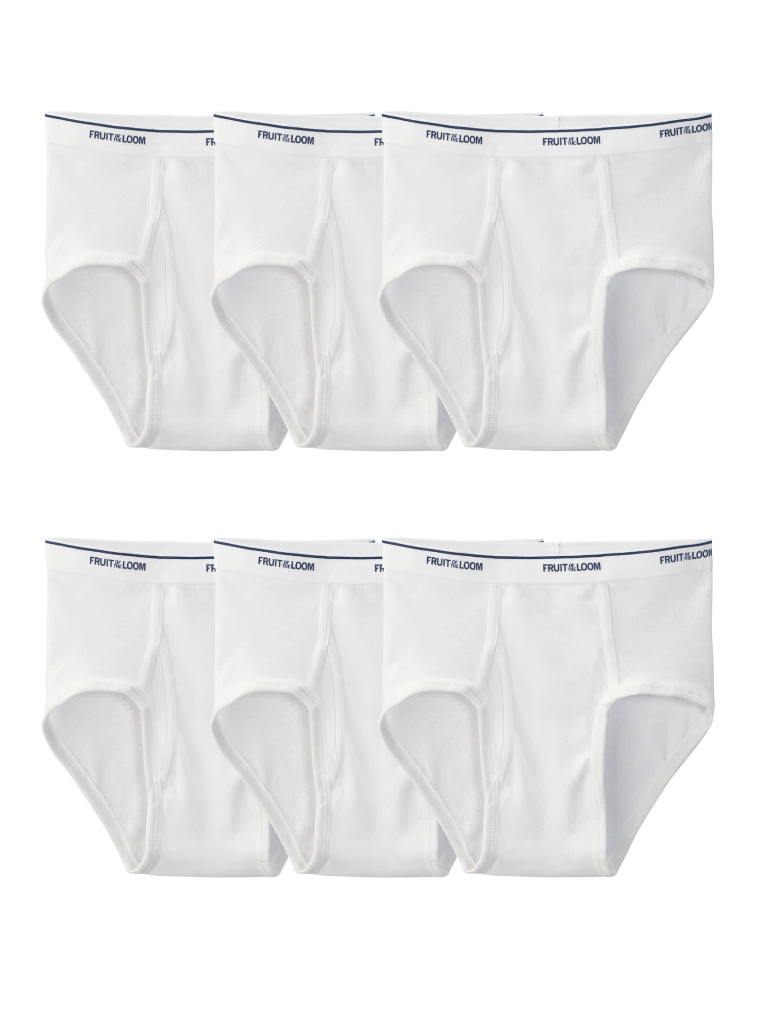 Fruit of the Loom Men's White Briefs, 6 Pack, Sizes S-3XL - DroneUp Delivery
