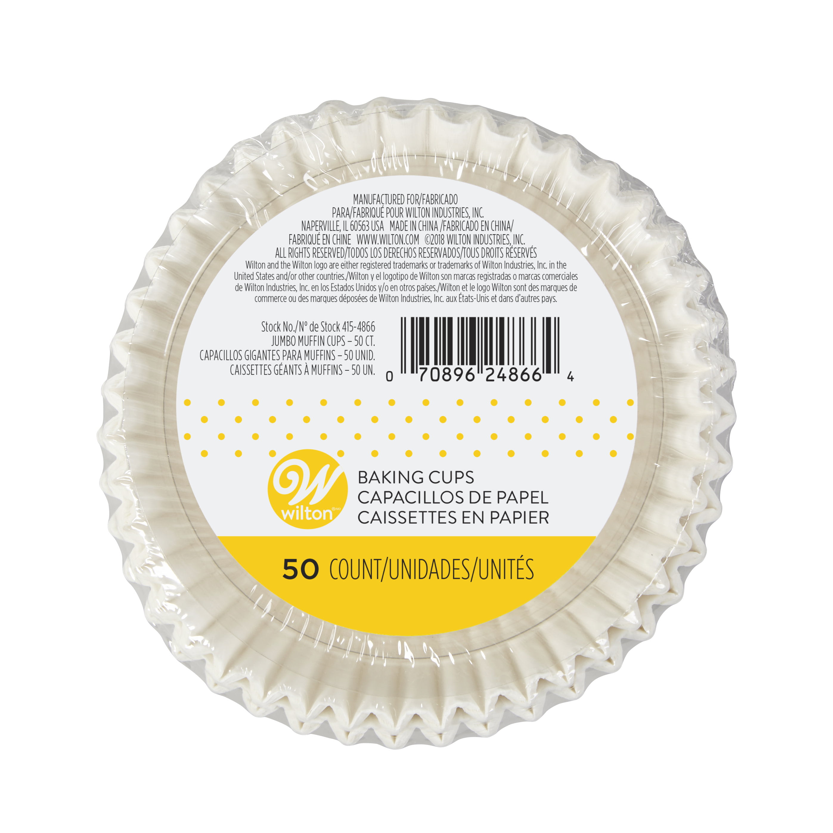 Wilton Bright White Paper Jumbo Cupcake Liners, 50-Count - DroneUp Delivery