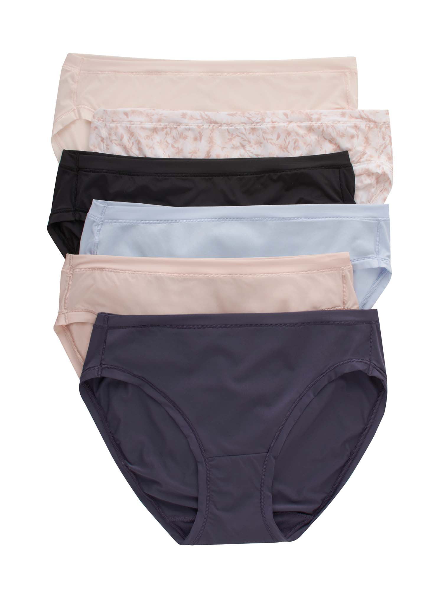 Joyspun Women's Seamless Brief Panties, 6-Pack, Sizes XS to 3XL