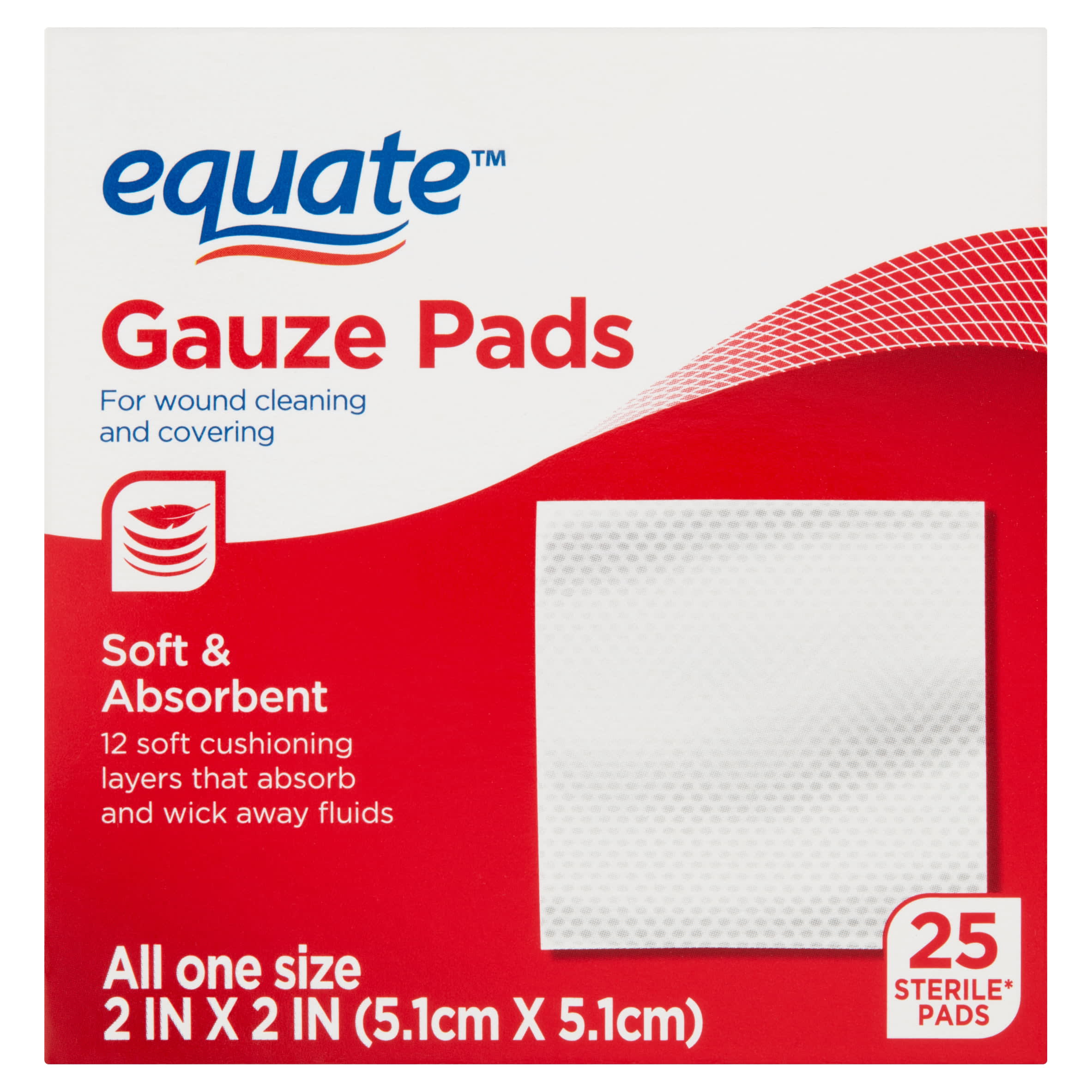 Equate Gauze Pads, 2 x 2, 25 count - DroneUp Delivery