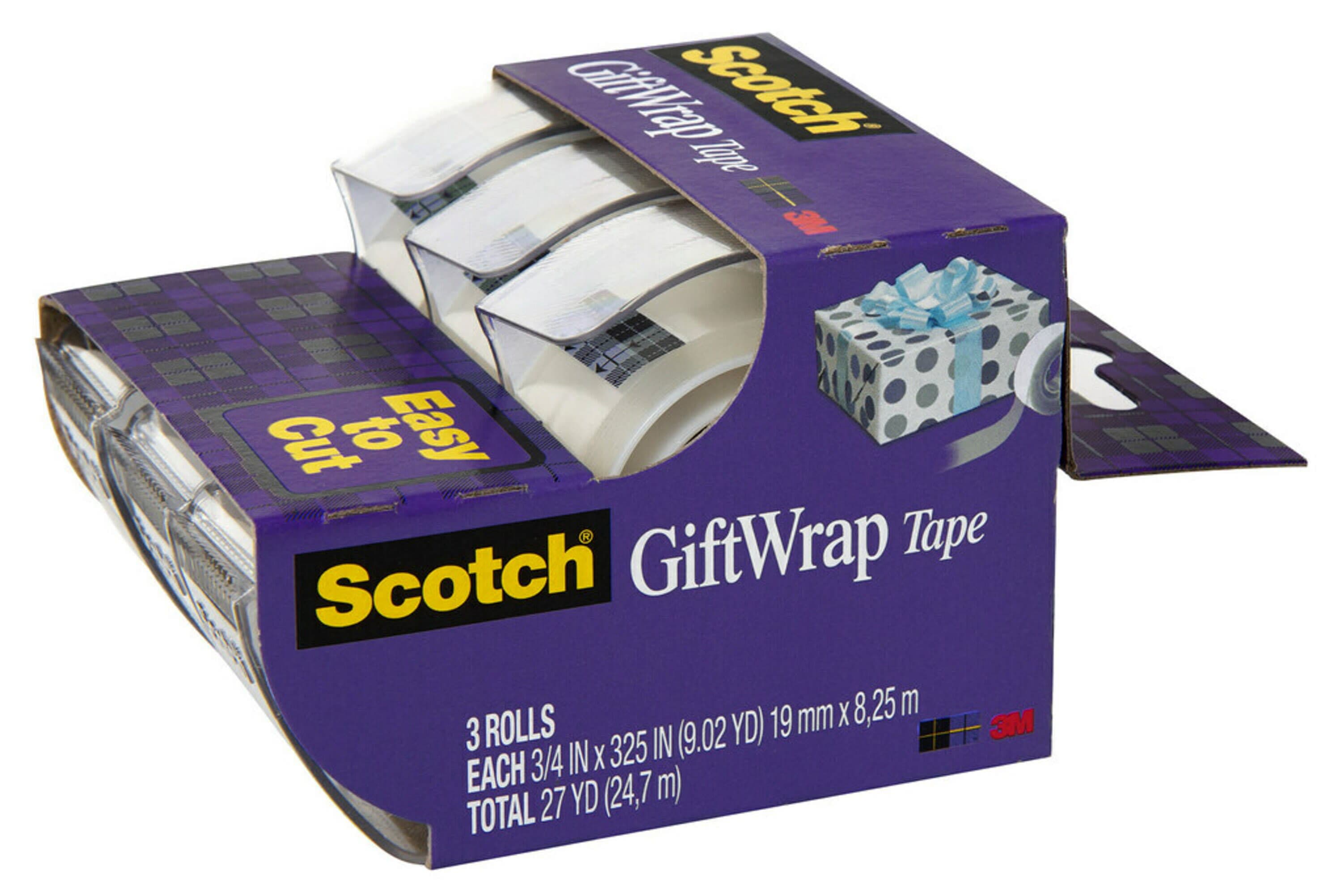 Scotch Gift Wrap Tape, 3/4 in. x 325 in., 3 Dispensers