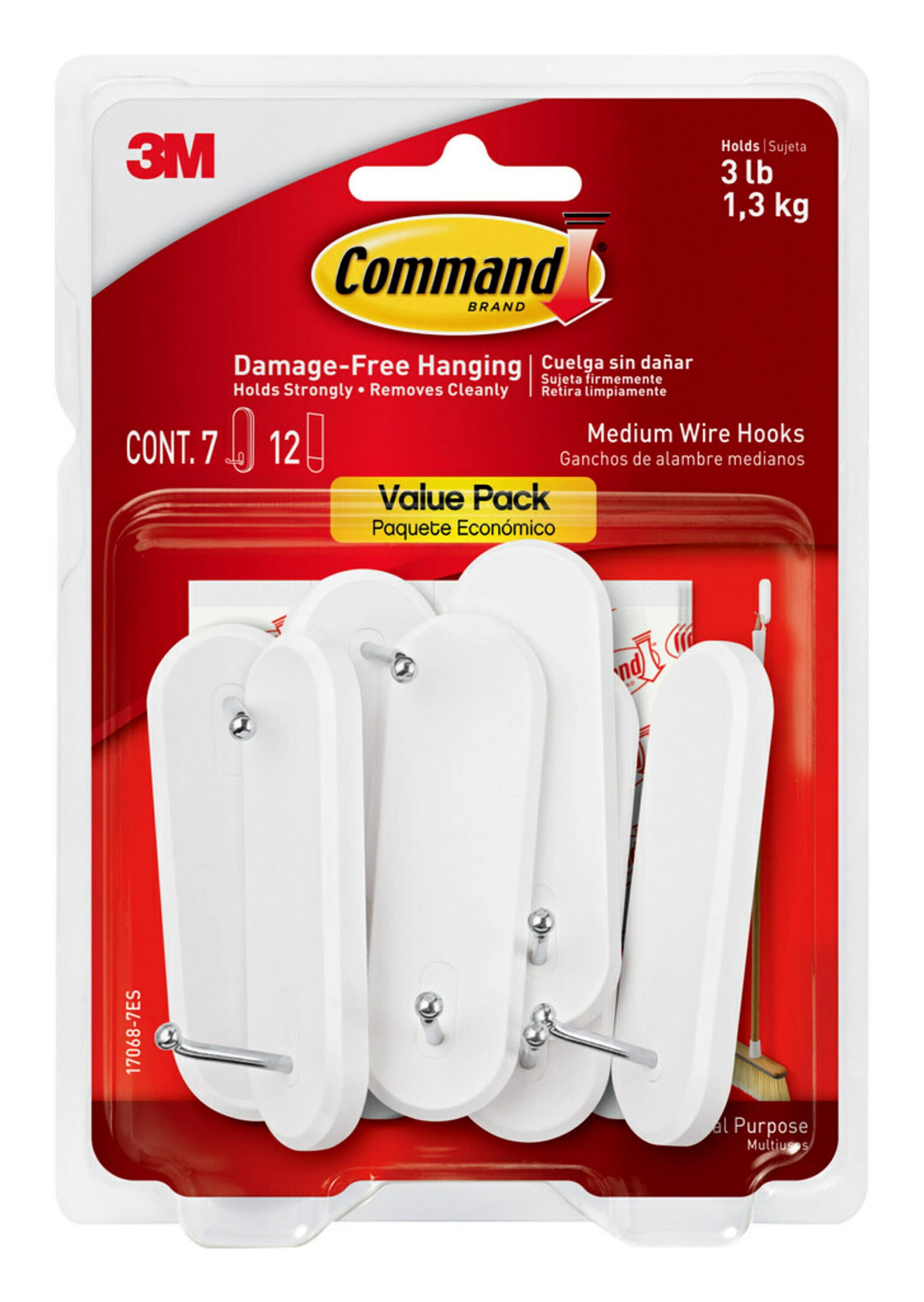 Command Outdoor Foam Strip Refills, White, Small, 16 Strips/Pack 