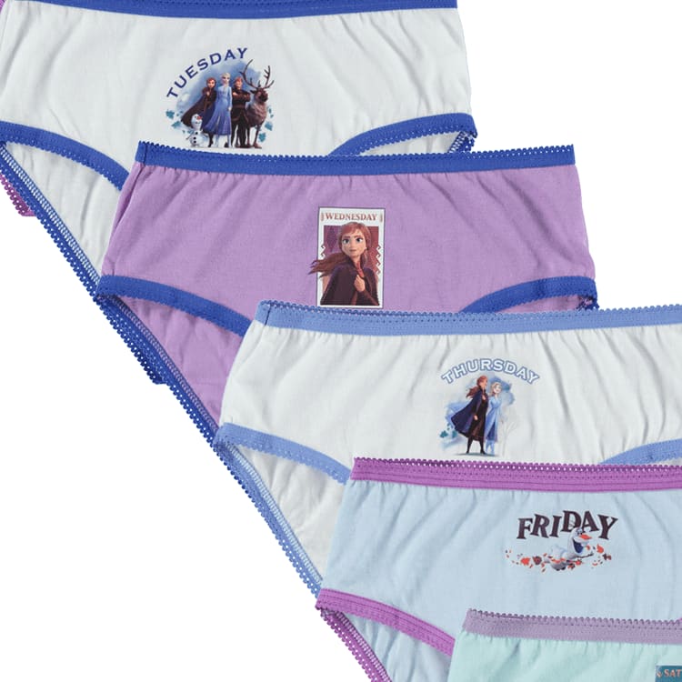 Disney Frozen Girls Brief Underwear 7-Pack, Sizes 4-8 