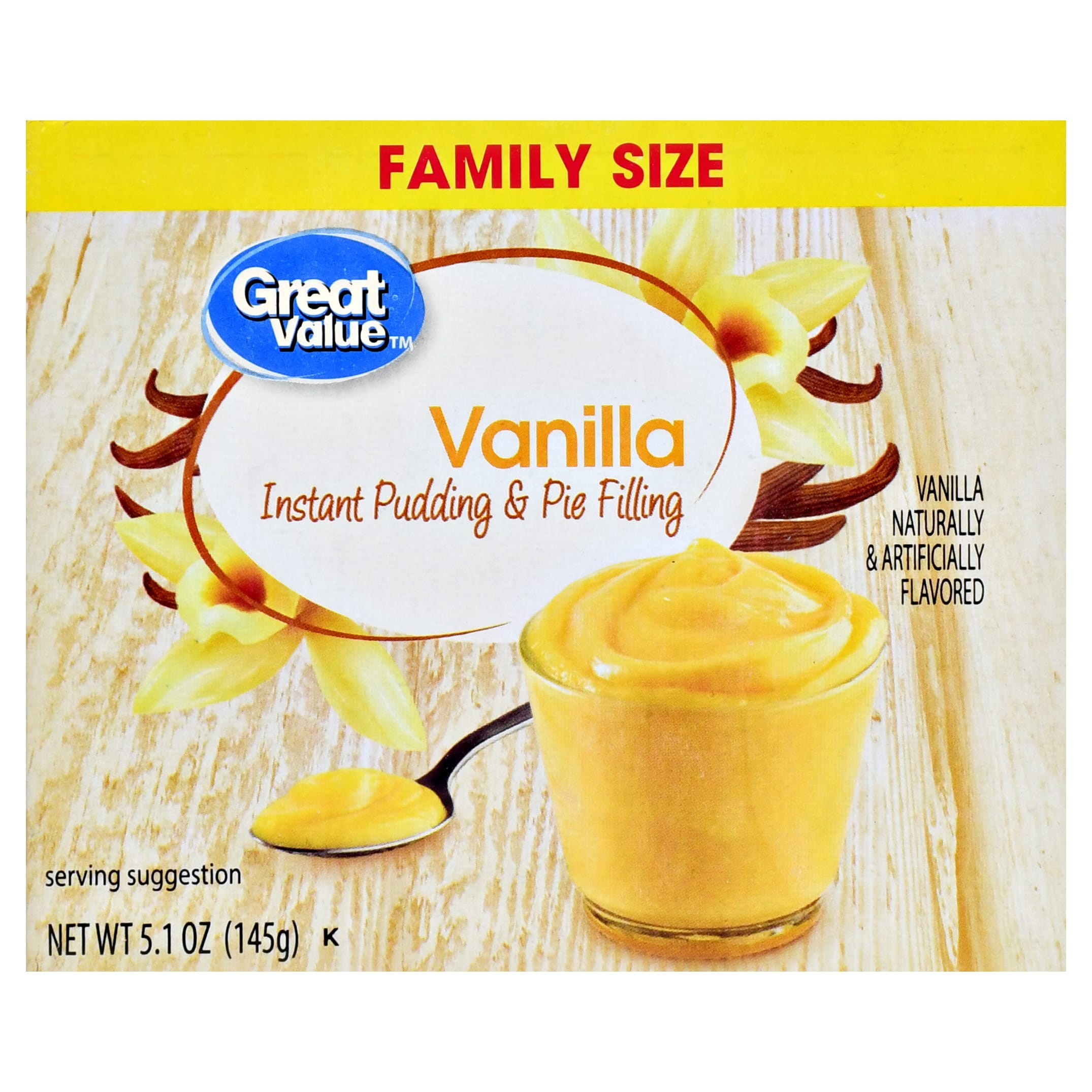 Great Value Vanilla Instant Pudding Pie Filling Family Size
