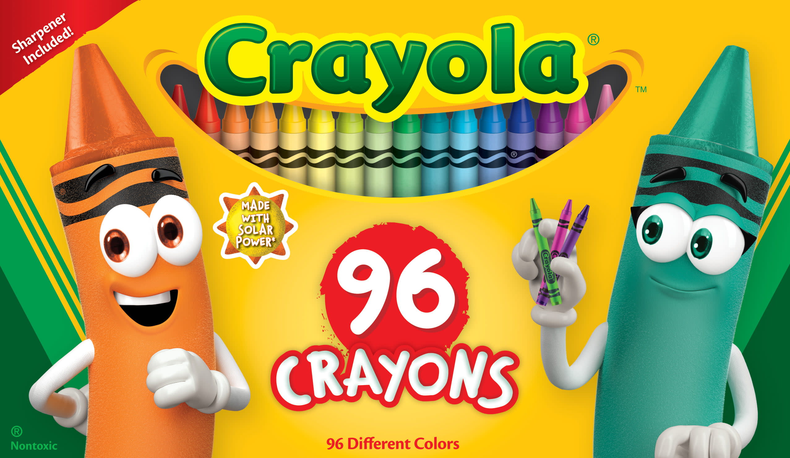 Crayola Crayons Large Set of 96 Assorted Colors with Built-in Sharpener