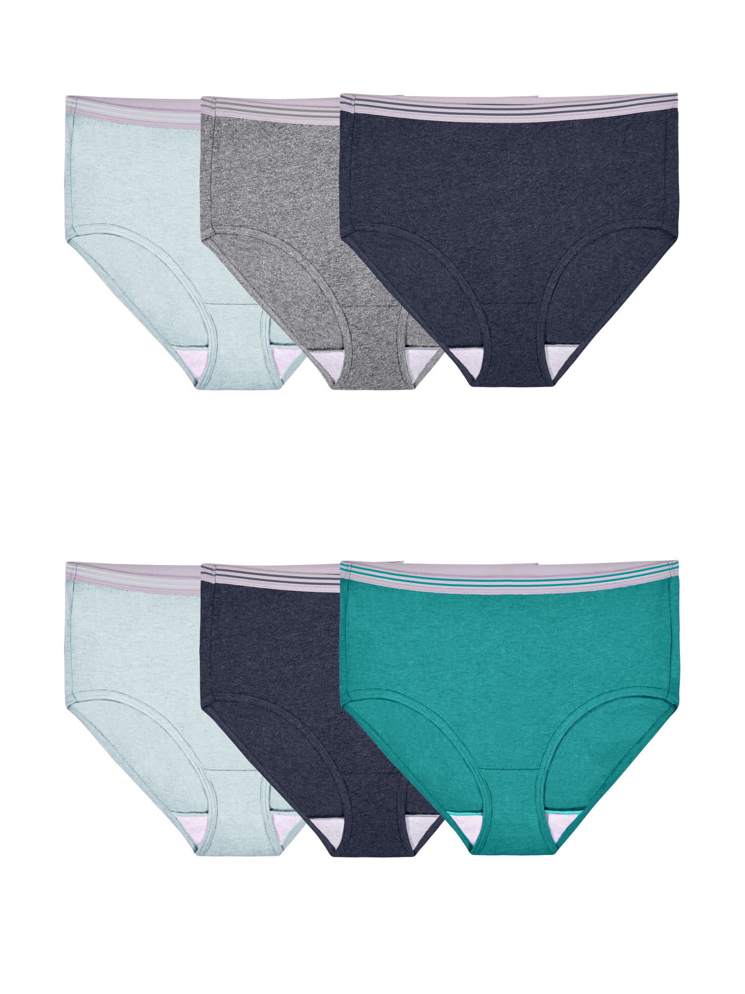 Joyspun Women's Cotton Hipster Panties, 6-Pack, Sizes S to 2XL