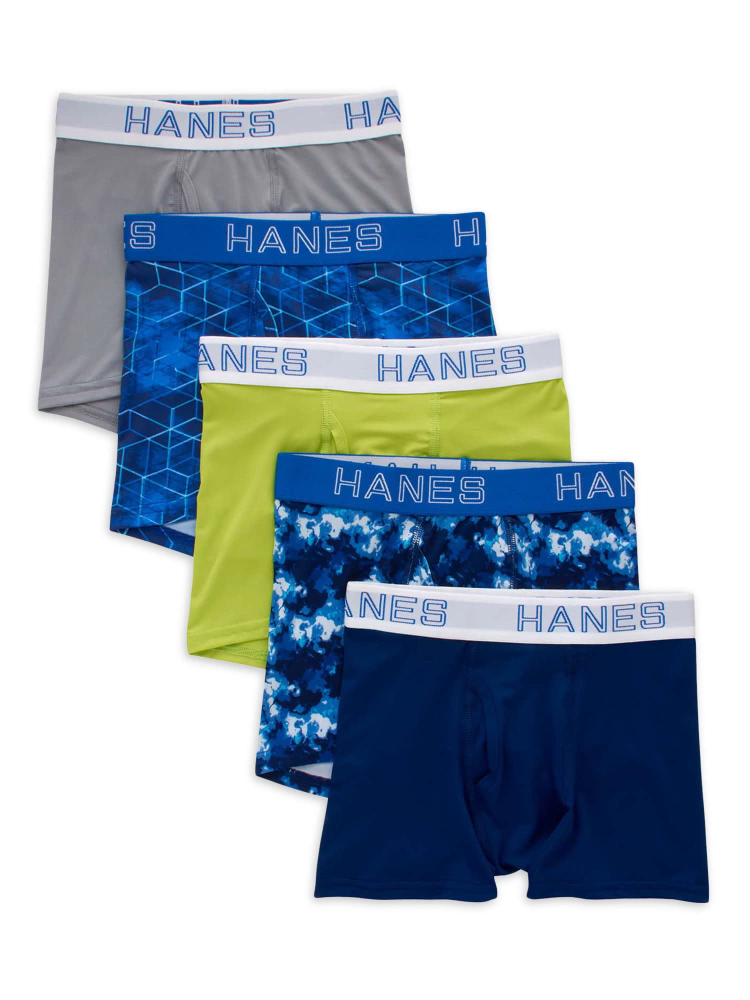 Hanes Boys' Comfort Flex Boxer Briefs 5 Pack, Sizes S-XL