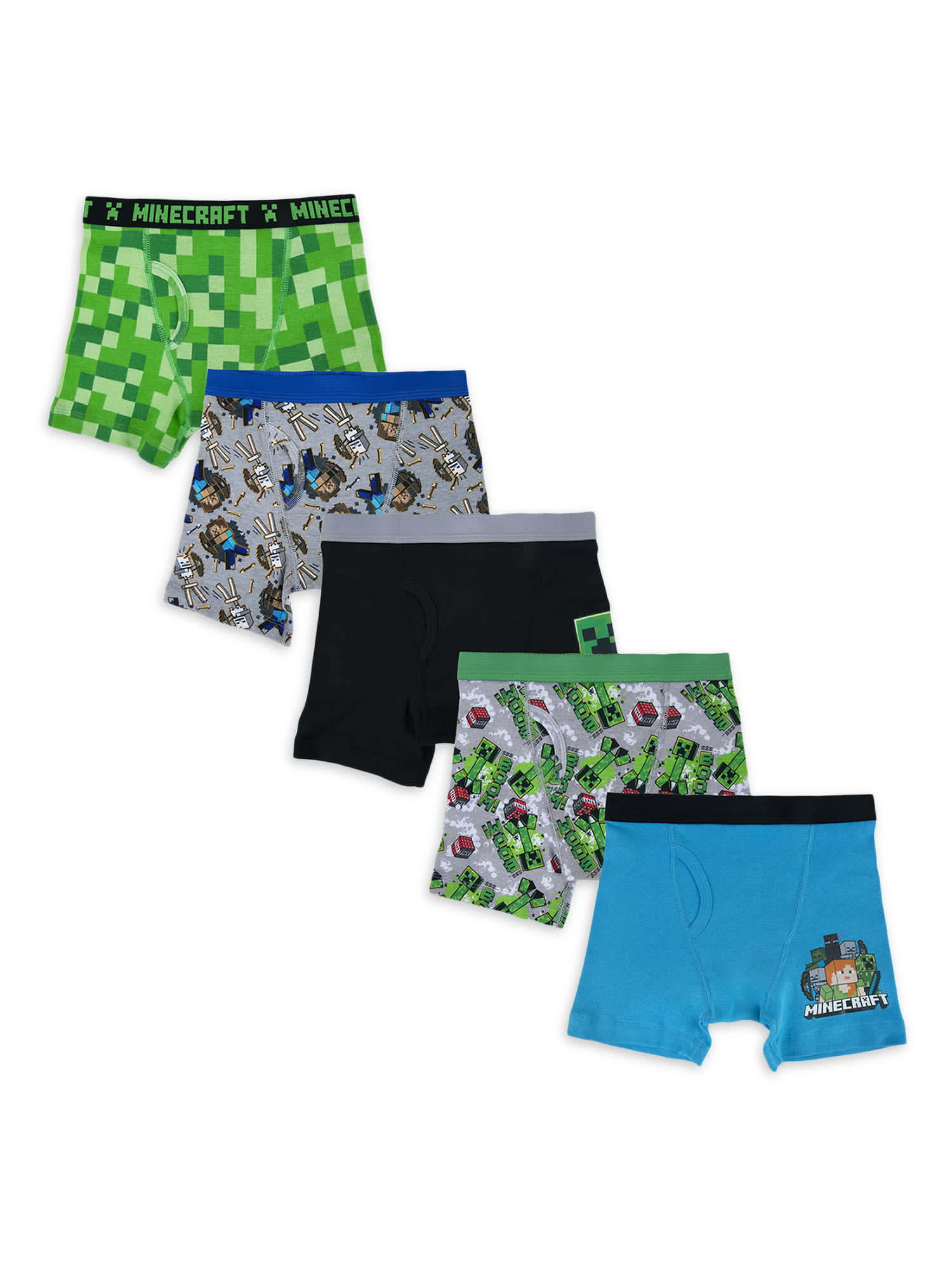 Minecraft Boys Boxer Briefs, 5 Pack, Sizes 6-8 - DroneUp Delivery