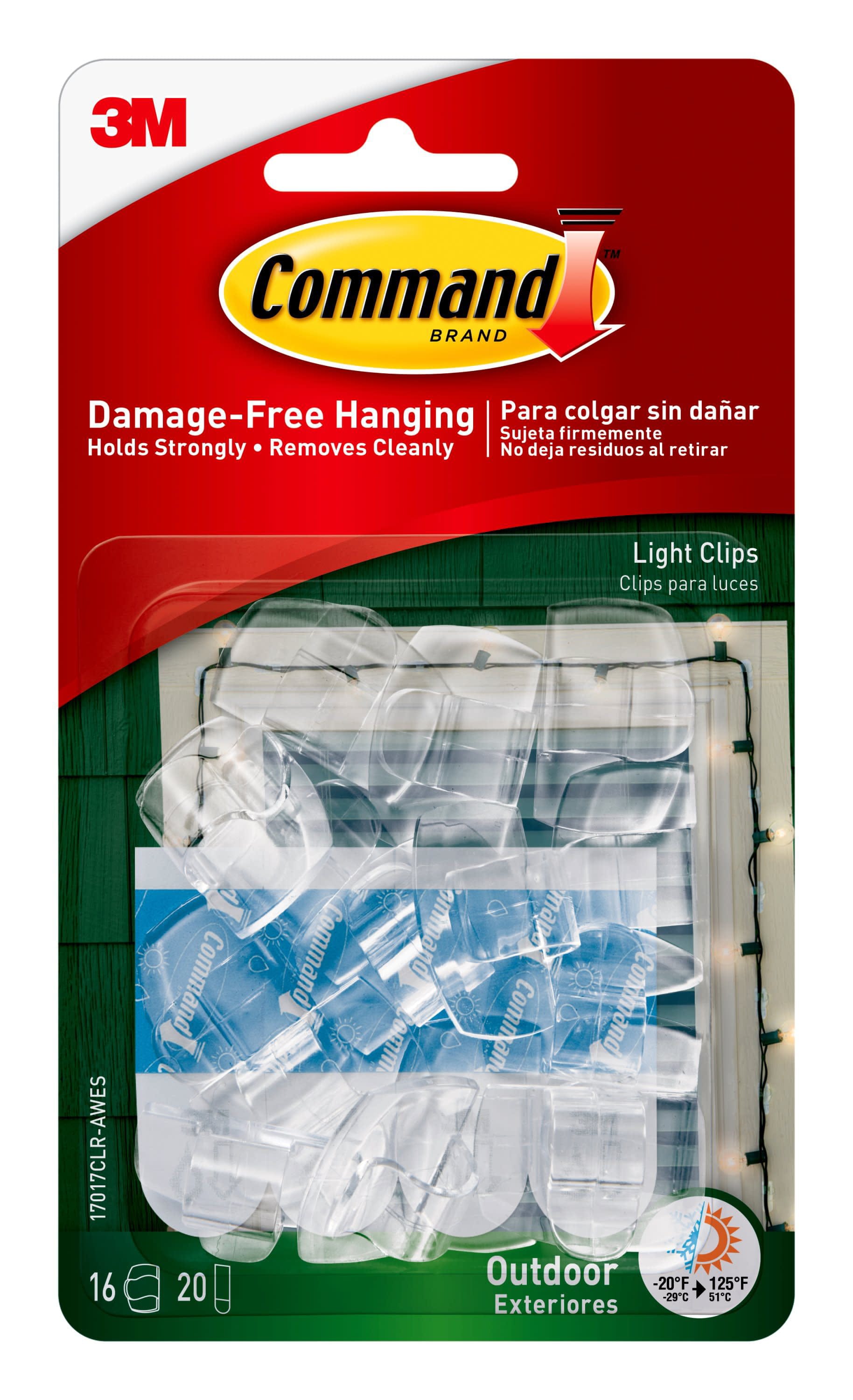 Command Outdoor Light Clips, Clear, Damage Free Decorating, 16 Clips and 20 Command  Strips - DroneUp Delivery