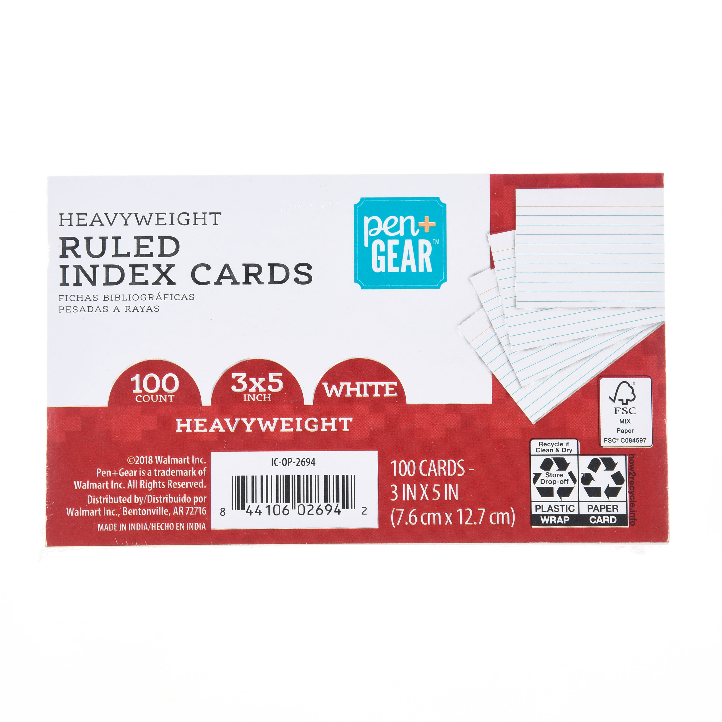 Index Cards - 3x5 (100 Each)