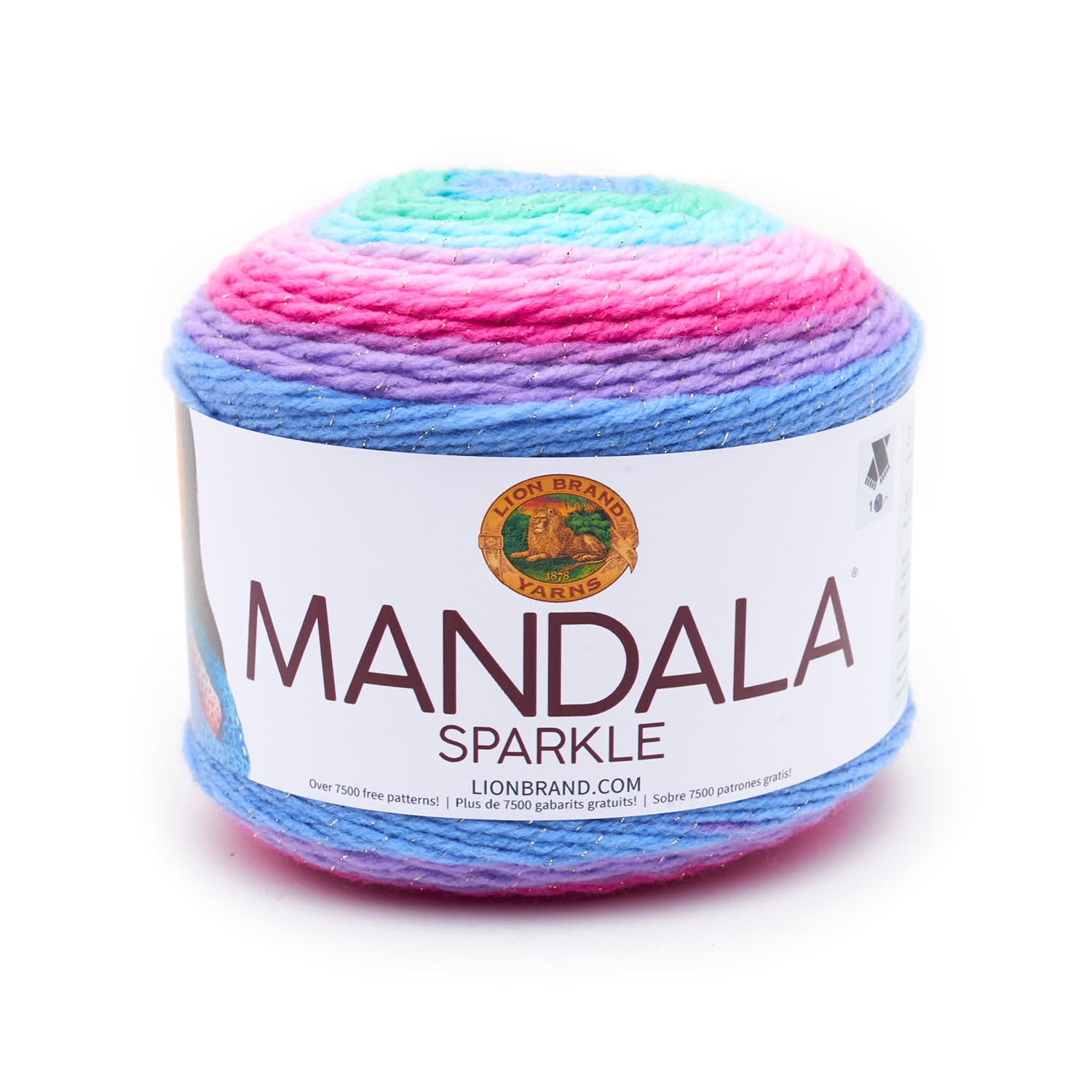 Lion Brand Yarn Mandala Sparkle Draco Light Acrylic Self-Striping