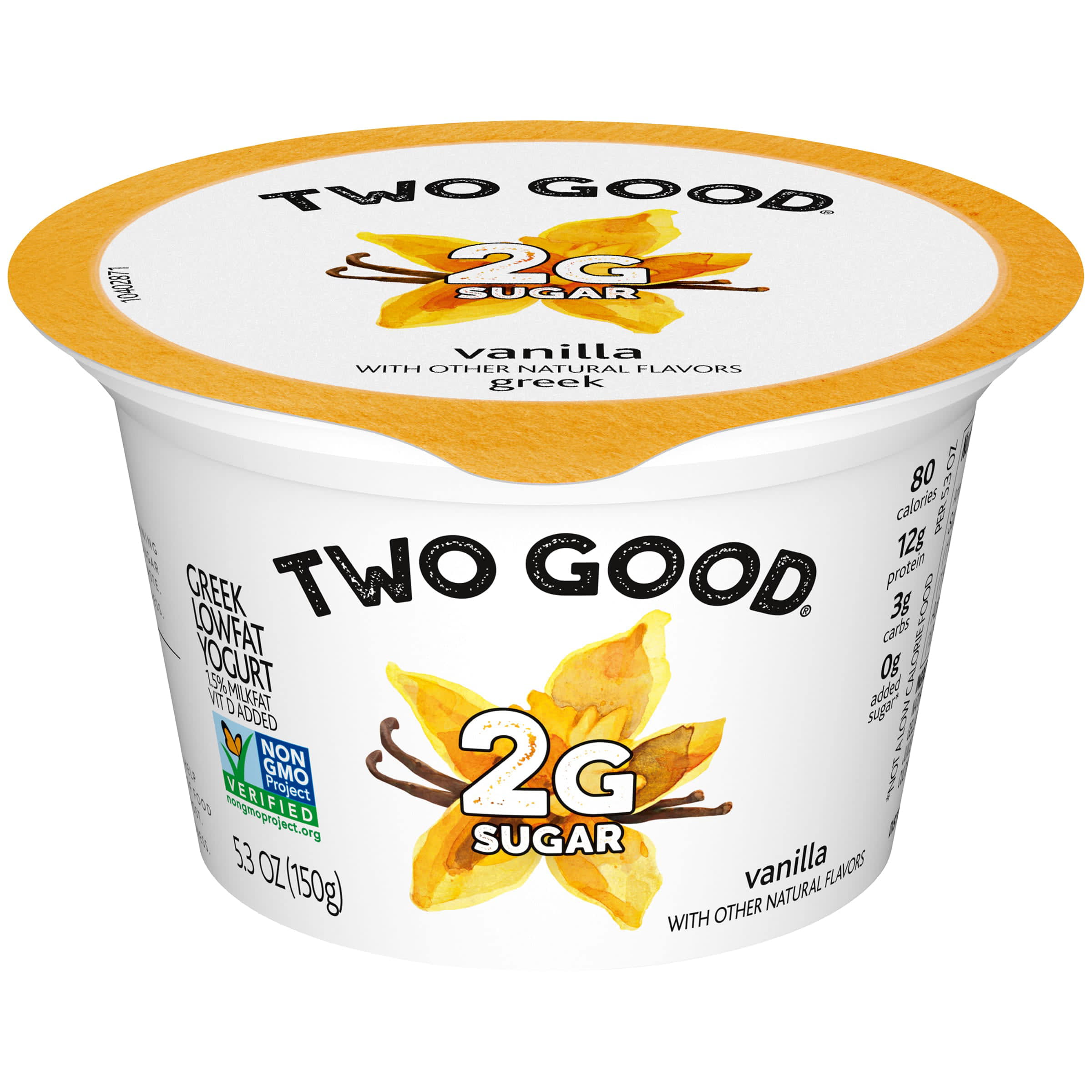 Two Good Vanilla Low Fat Lower Sugar Gluten Free Greek Yogurt 5.3