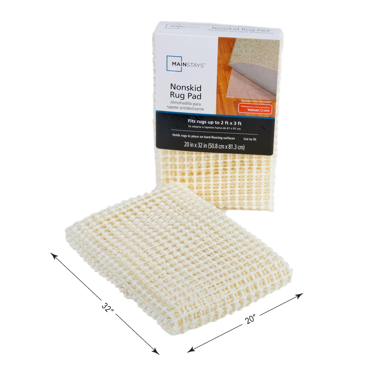 Mainstays 8' x 10' Non-Skid Non-Slip Cream Rug Pad