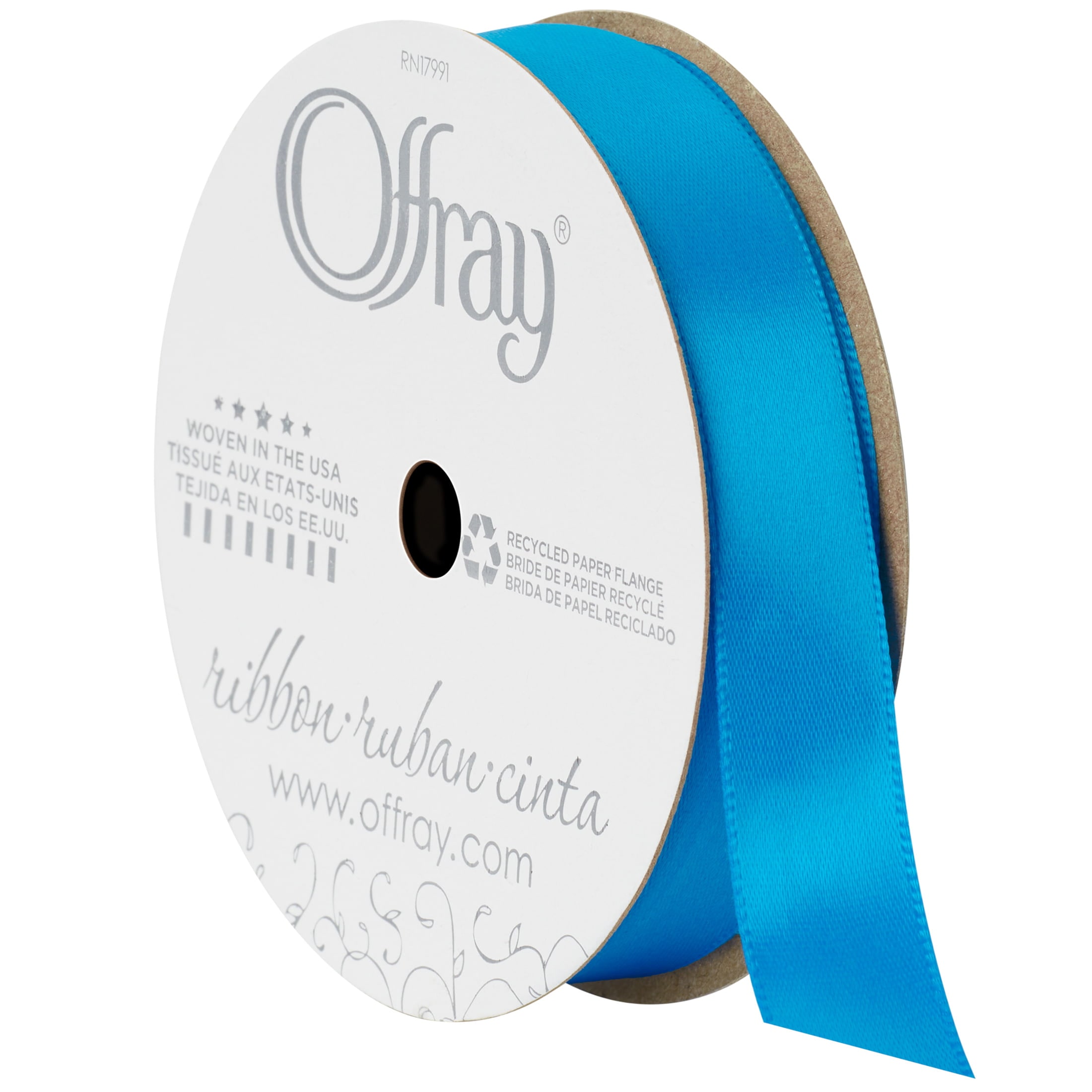 Offray Ribbon, White 1 1/2 inch Acetate Polyester Outdoor Ribbon for Floral  Displays and Decorations, 21 feet, 1 Each