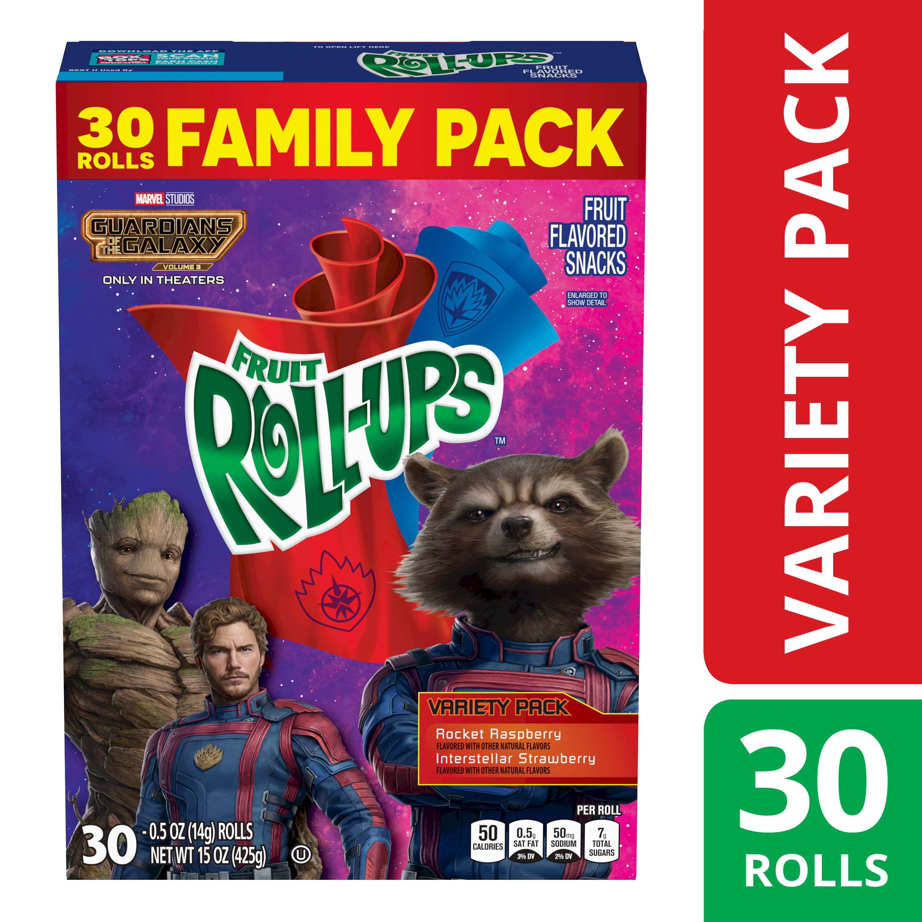 Fruit Roll-Ups Fruit Flavored Snacks, Variety Pack, 15 oz, 30 ct - DroneUp  Delivery