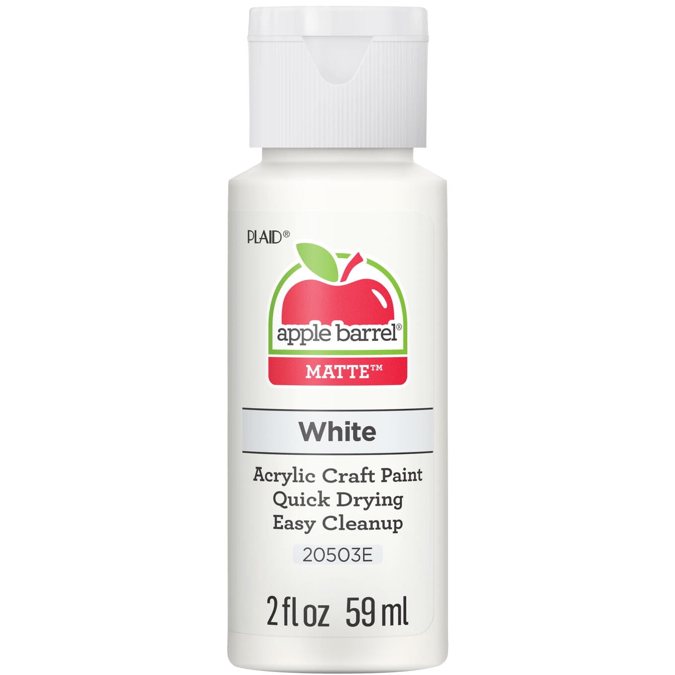 Apple Barrel Acrylic Craft Paint, Matte Finish, White, 2 fl oz