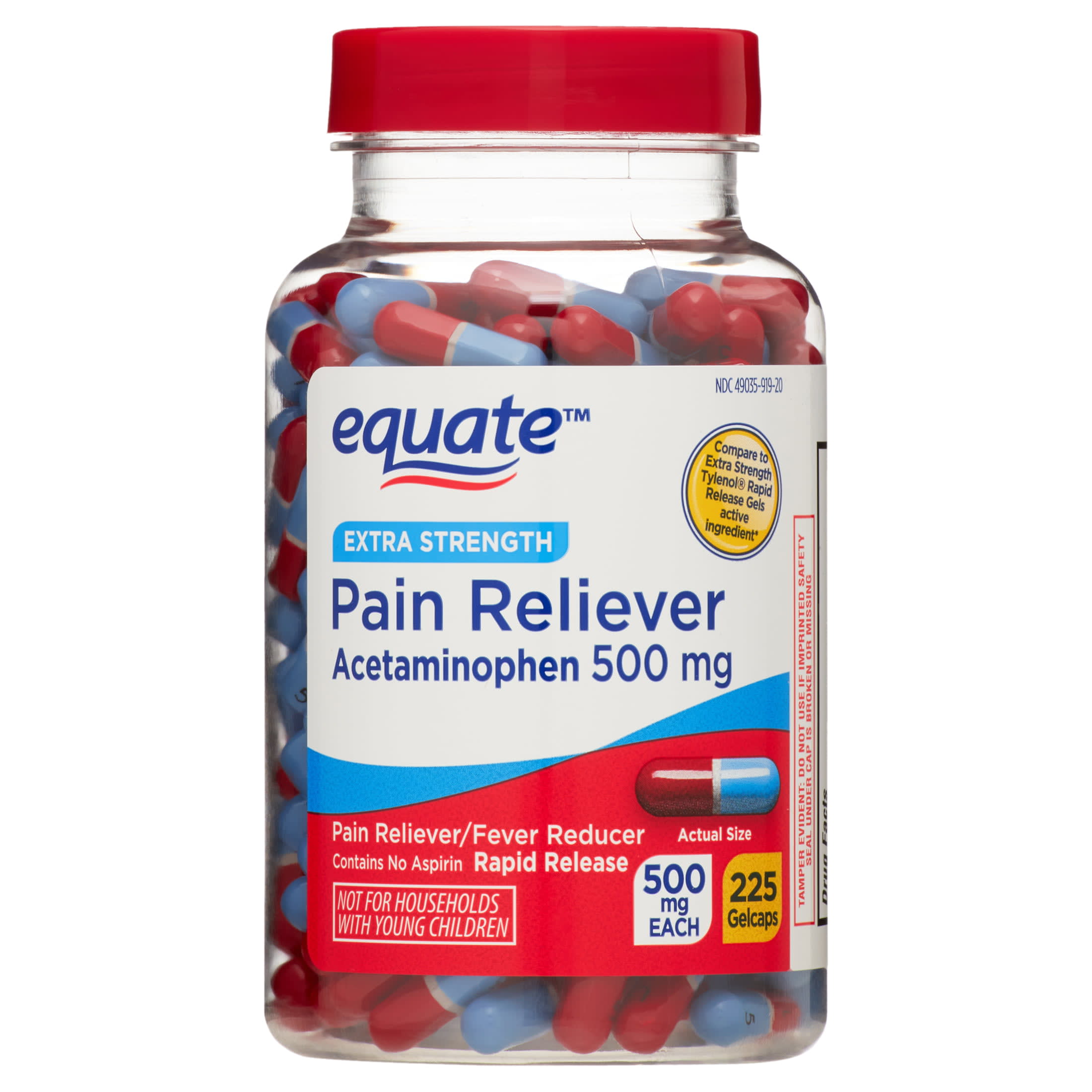 Equate Extra-Strength Acetaminophen Rapid Release Gel-caps, 500 mg, 225  Count - DroneUp Delivery