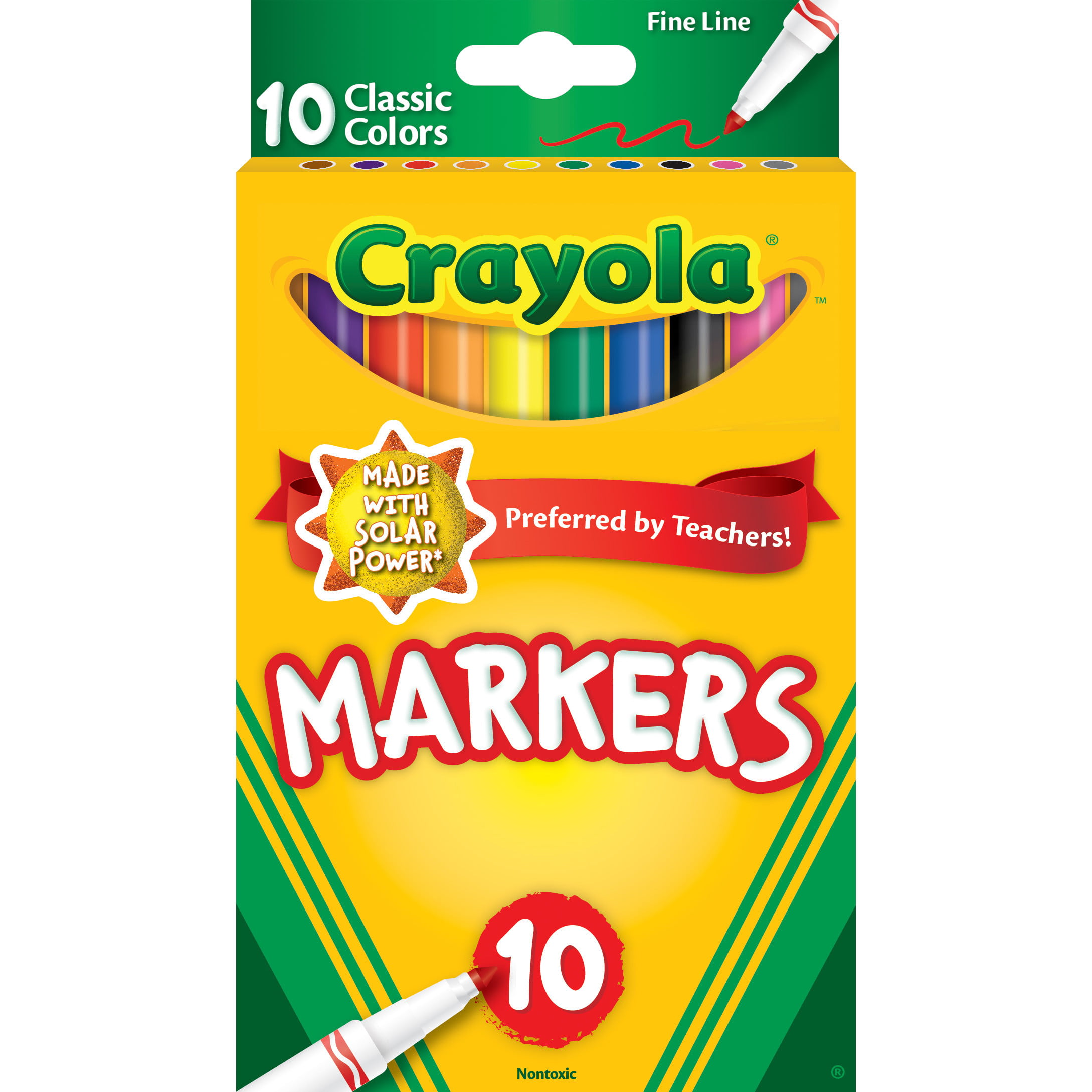 Crayola Marker Set, Assorted Colors, Beginner Child, 10ct Fine