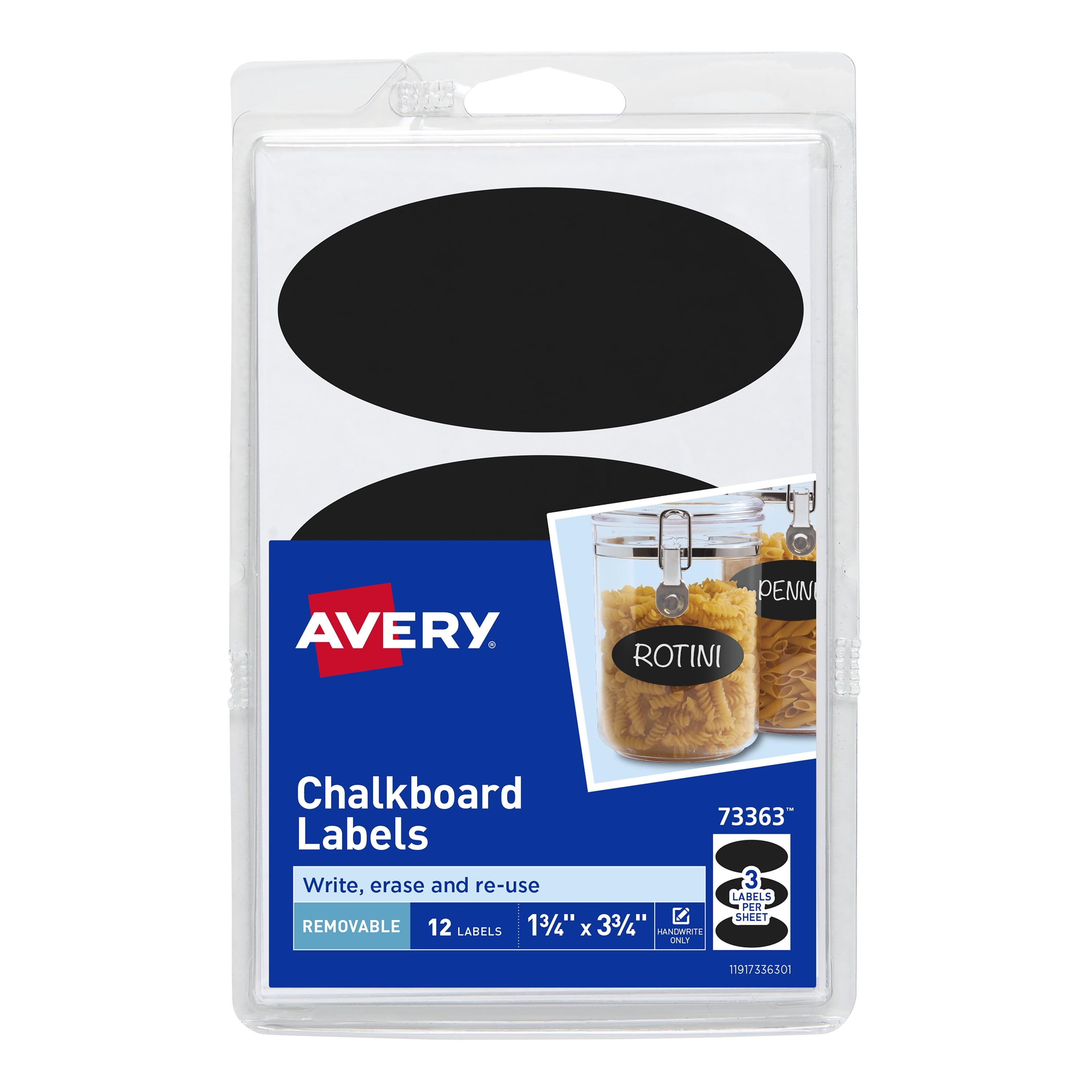 Avery Removable Labels, Removable Adhesive, Handwrite, 1 x 3, 72 Labels (6728)