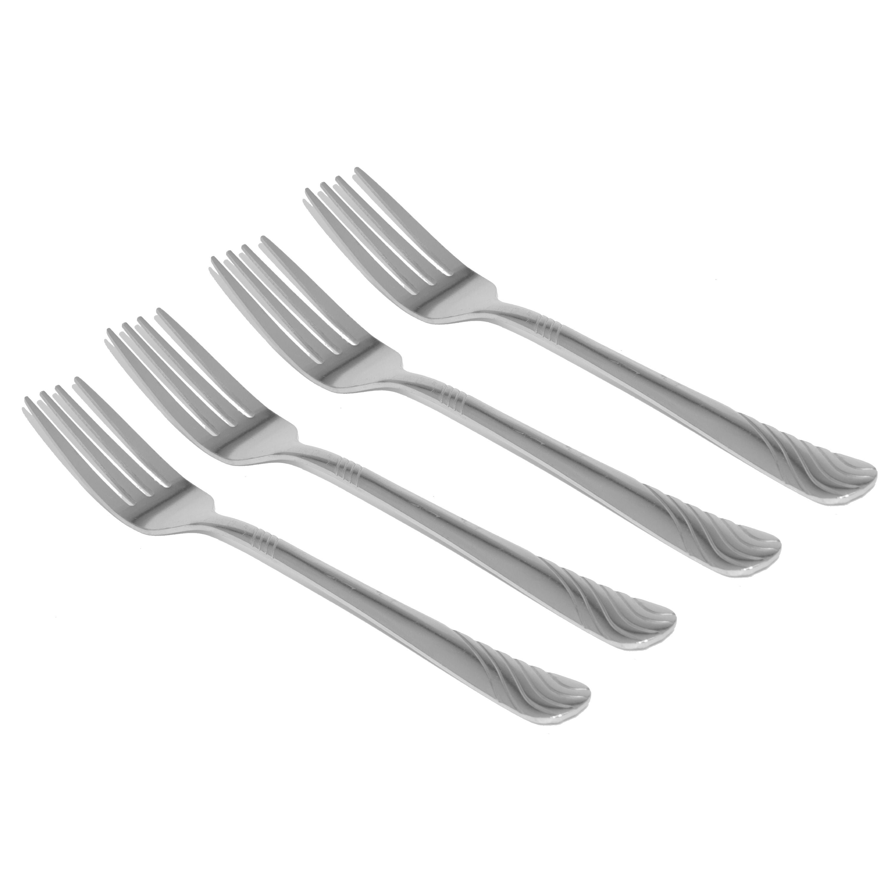 Mainstays Swirl Stainless Steel Dinner Fork Set, 4 Piece DroneUp Delivery