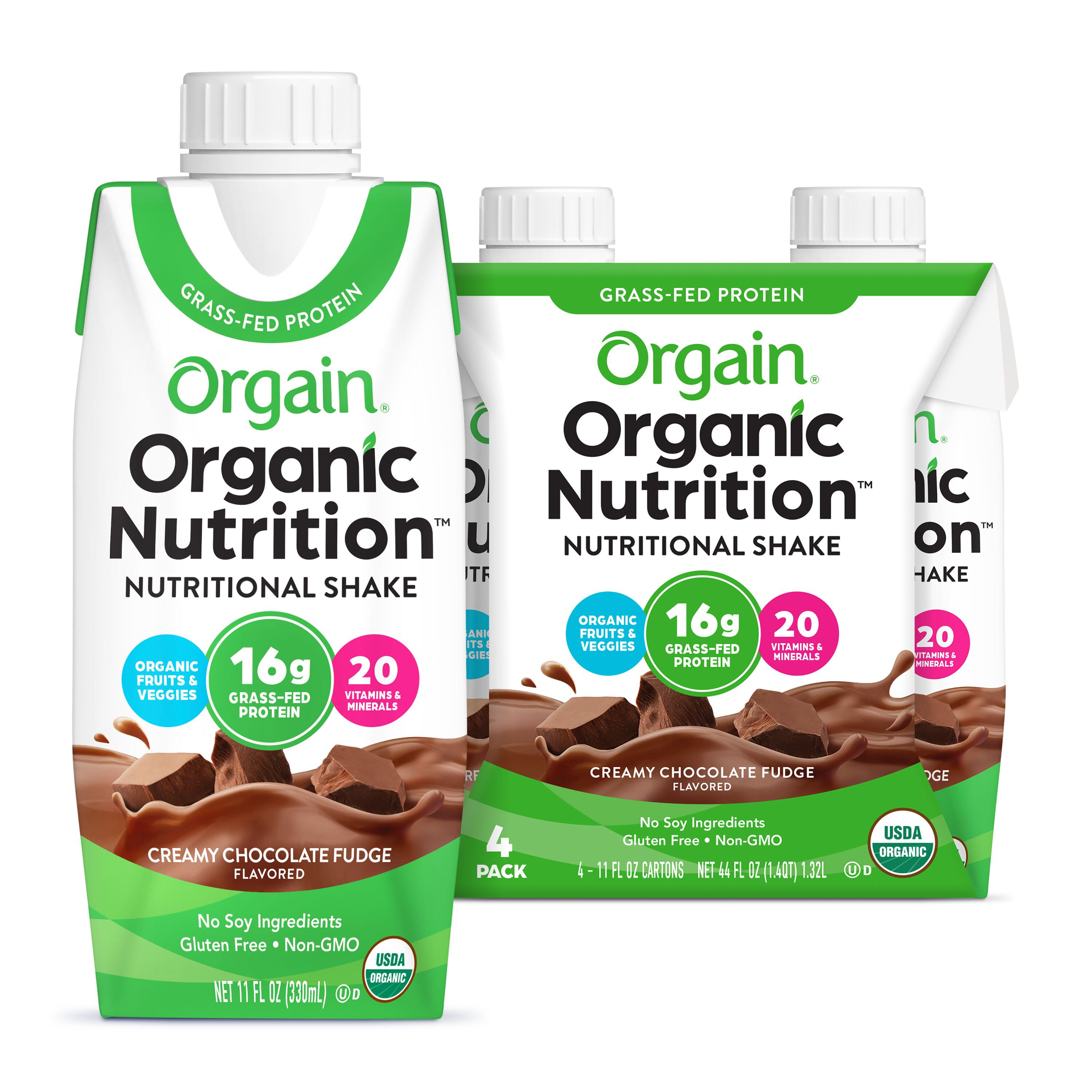 Orgain Clean Protein Creamy Chocolate Fudge Grass Fed Protein Shake, 11  Fluid Ounce -- 12 per