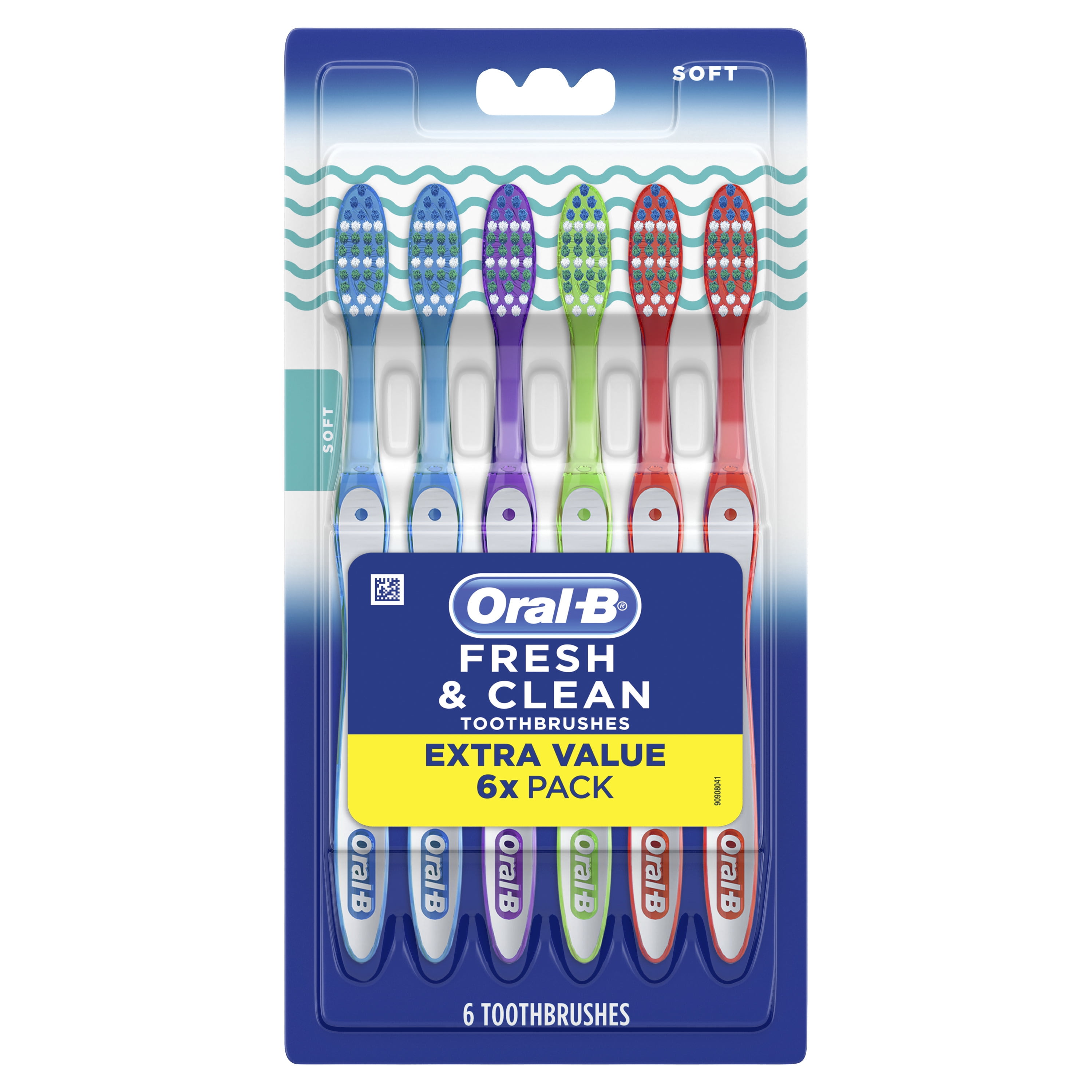 Oral-B Fresh & Clean Toothbrushes, Soft, 6 Count - DroneUp Delivery