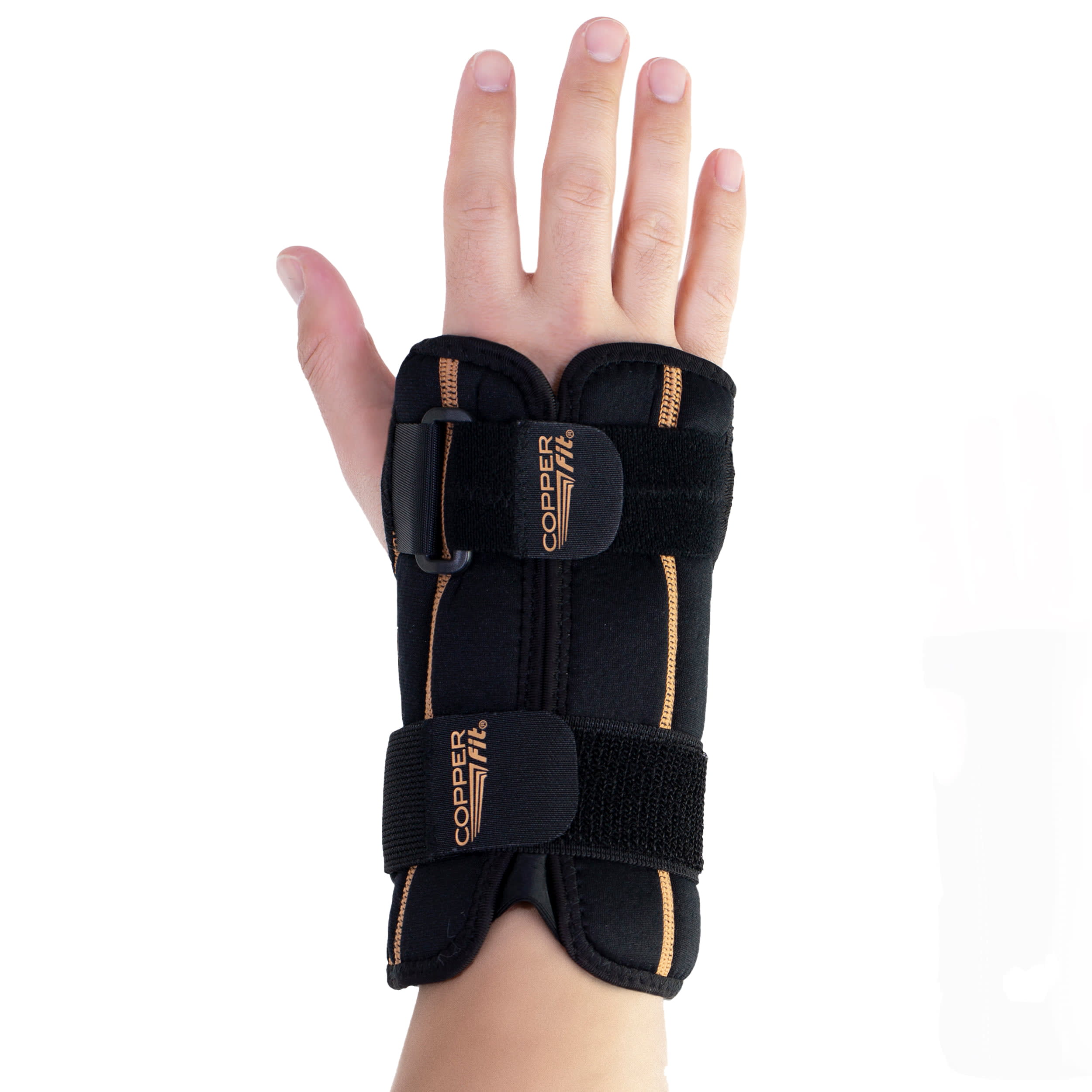 Mueller Green Fitted Wrist Brace, Black, One Size Fits Most, Right Hand 