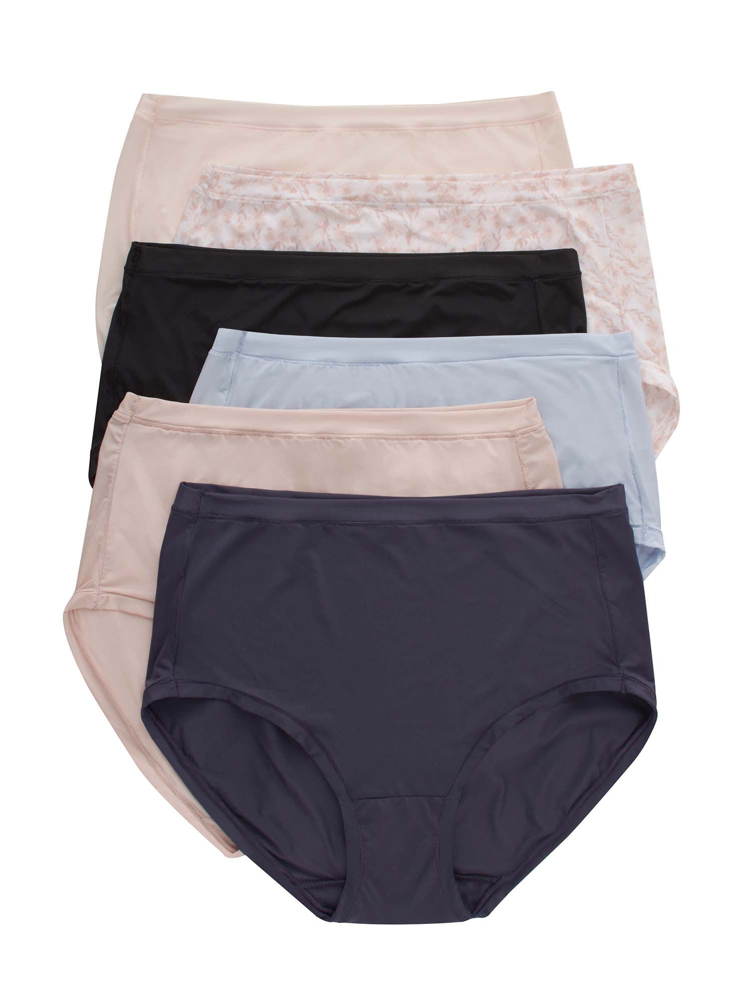 Ladies Plus Fit for Me Microfiber Panty Briefs, Assorted Color