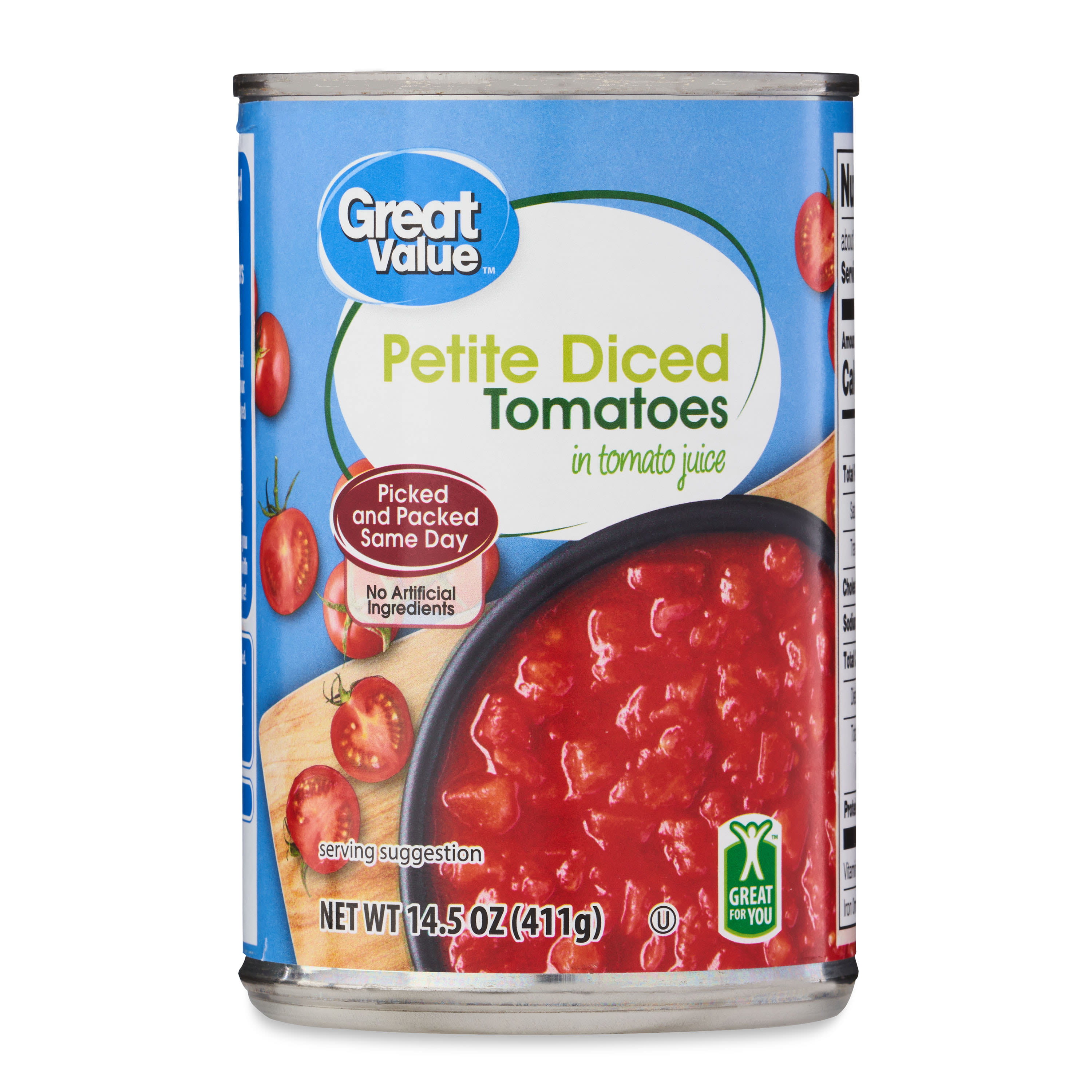 Great Value Petite Diced Tomatoes in Tomato Juice, 14.5 Oz DroneUp